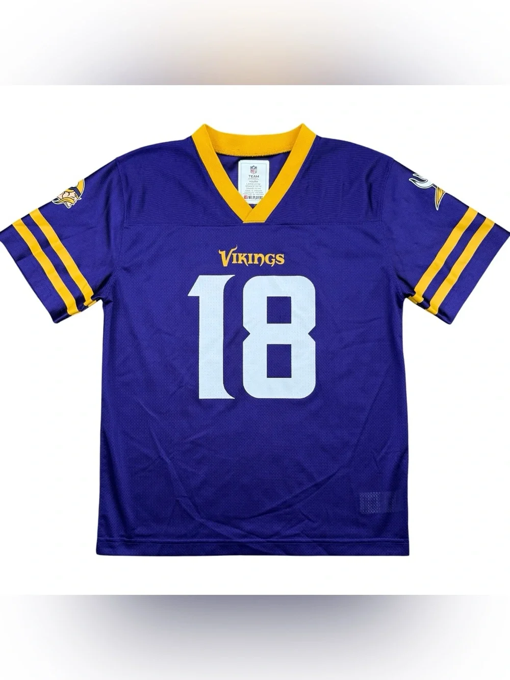 Boys Minnesota Vikings Justin Jefferson Purple #18 NFL Football Jersey YOUTH L
